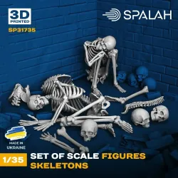 Spalah 31735 1/35 Set Of Figures Skeletons 3d Printed Resin Kit