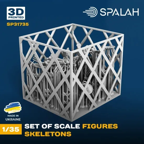 Spalah 31735 1/35 Set Of Figures Skeletons 3d Printed Resin Kit