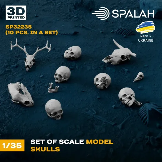 Spalah 31735 1/35 Set Of Figures Skeletons 3d Printed Resin Kit
