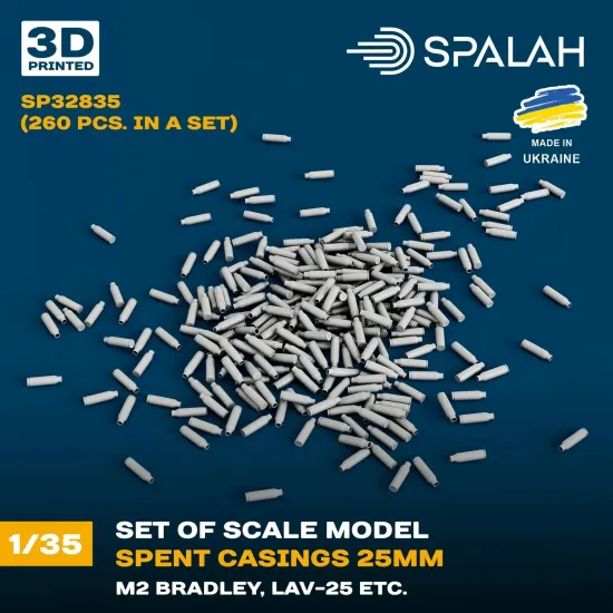 Spalah 32835 1/35 Spent Casings 25mm M2 Bradley Lav-25 260 Pcs Resin Model Kit