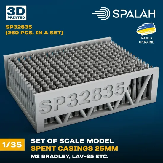 Spalah 32835 1/35 Spent Casings 25mm M2 Bradley Lav-25 260 Pcs Resin Model Kit