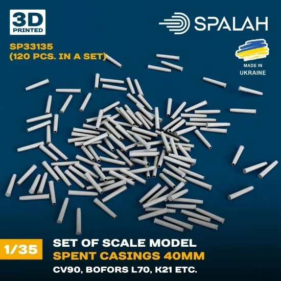 Spalah 33135 1/35 Spent Casings 40mm Cv90 Bofors L70 K21 120 Pcs Resin Model Kit