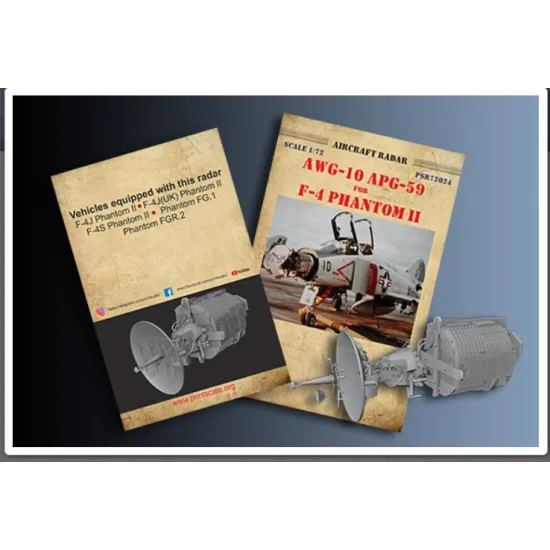Print Scale Psr72024 1/72 Awg-10 Apg-59 Radar For Phantom Ii F-4 J/S Resin Model