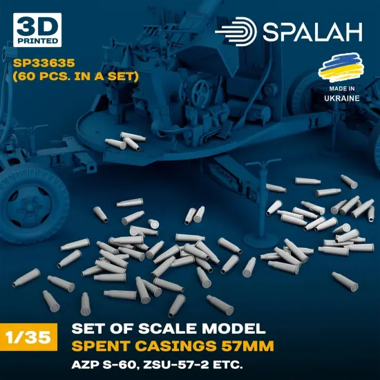 Spalah 33635 1/35 Spent Casings 57mm Azp S-60 Zsu-57-2 60 Pcs Resin Model Kit