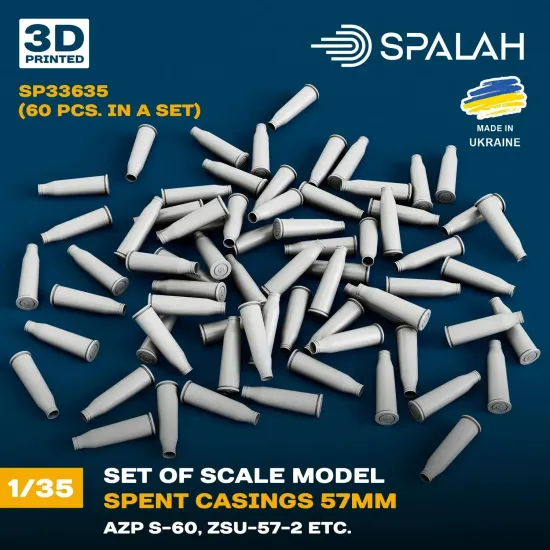 Spalah 33635 1/35 Spent Casings 57mm Azp S-60 Zsu-57-2 60 Pcs Resin Model Kit