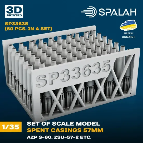 Spalah 33635 1/35 Spent Casings 57mm Azp S-60 Zsu-57-2 60 Pcs Resin Model Kit