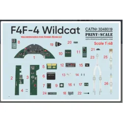 Print Scale Prs3d48-019 1/48 F4f-4 Wildcat Accessories Kit