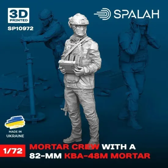 Spalah 10972 1/72 Ukranian Mortar Crew With A 82-mm Kba-48m Mortar Resin Kit