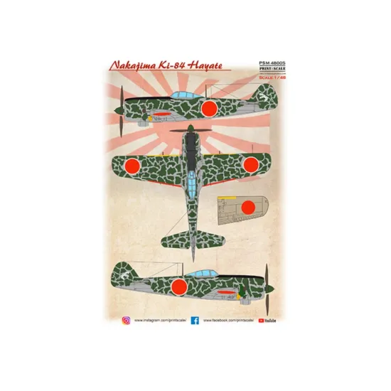 Print Scale Psm48005 1/48 Nakajima Ki-84 Hayate Accessories Kit