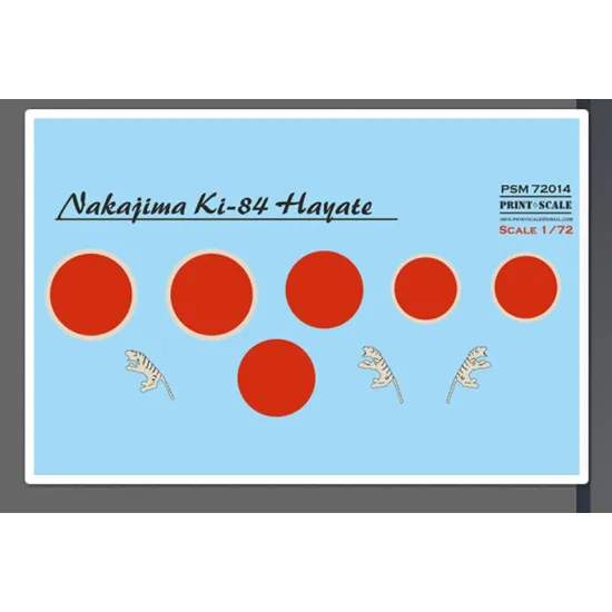 Print Scale Psm72014 1/72 Nakajima Ki-84 Hayate Mask Decal
