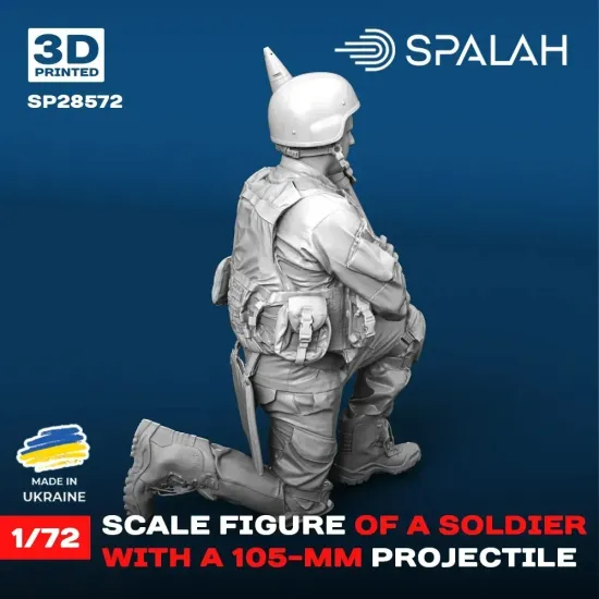 Spalah 28572 1/72 Figure Soldier With 105 Mm Projectile 3d Printed Resin Kit