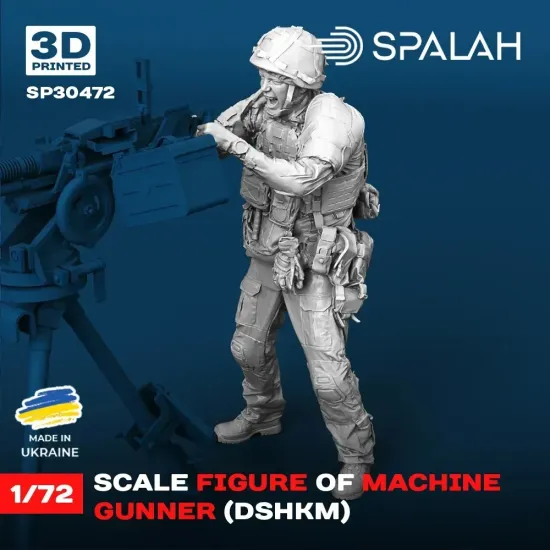 Spalah 30472 1/72 Figure Machine Gunner Dshkm 3d Printed Resin Kit