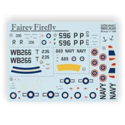 Print Scale Prs144-017 1/144 Feriey Firefly Decal For Aircraft
