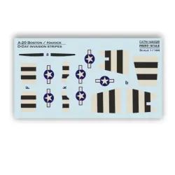 Print Scale Prs144-028 1/144 A-20 Havoc/Boston D-day Invasion Stripes