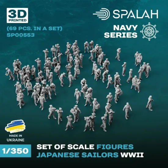 Spalah 00553 1/350 Set Of Figures Japanese Sailors 69 Pcs 3d Printed Resin Kit