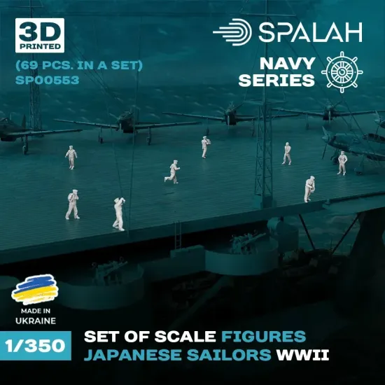 Spalah 00553 1/350 Set Of Figures Japanese Sailors 69 Pcs 3d Printed Resin Kit