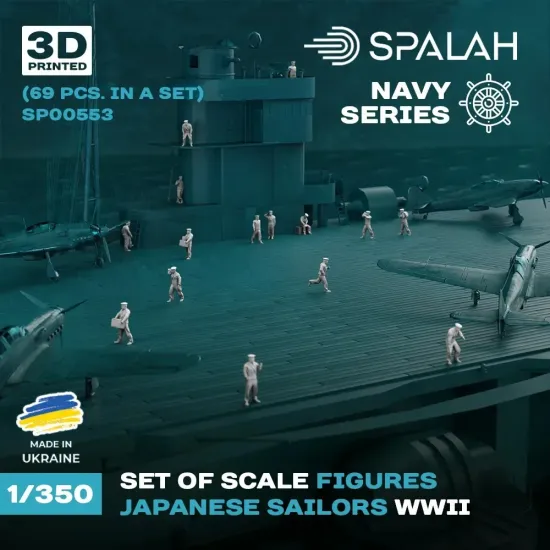 Spalah 00553 1/350 Set Of Figures Japanese Sailors 69 Pcs 3d Printed Resin Kit