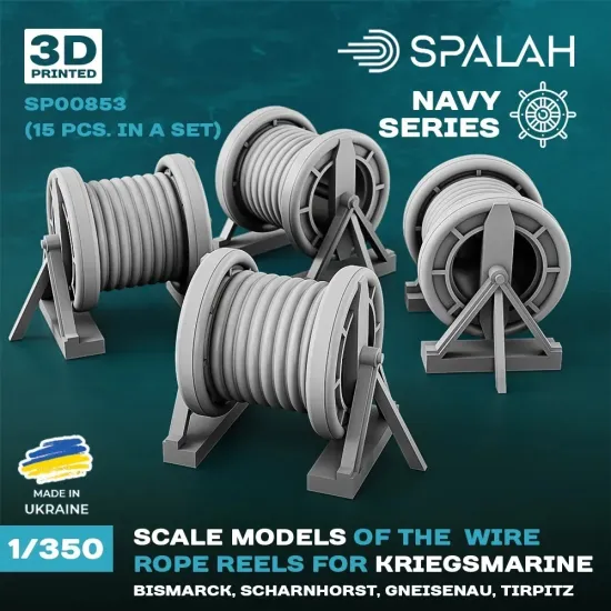 Spalah 00853 1/350 Kriegsmarine Wire Rope Reels For Bismarck Scharnhorst Gneisenau Tirpirtz