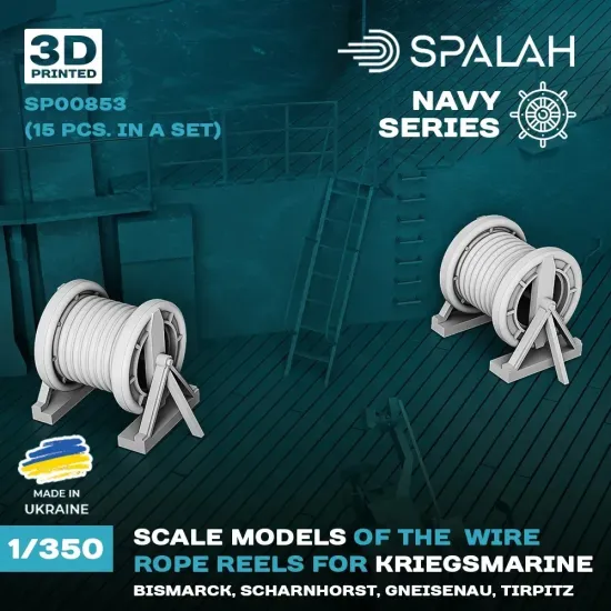 Spalah 00853 1/350 Kriegsmarine Wire Rope Reels For Bismarck Scharnhorst Gneisenau Tirpirtz