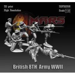 Mars Figures 3dp32058 1/32 British 8th Army Wwii 3d Print High Resolution
