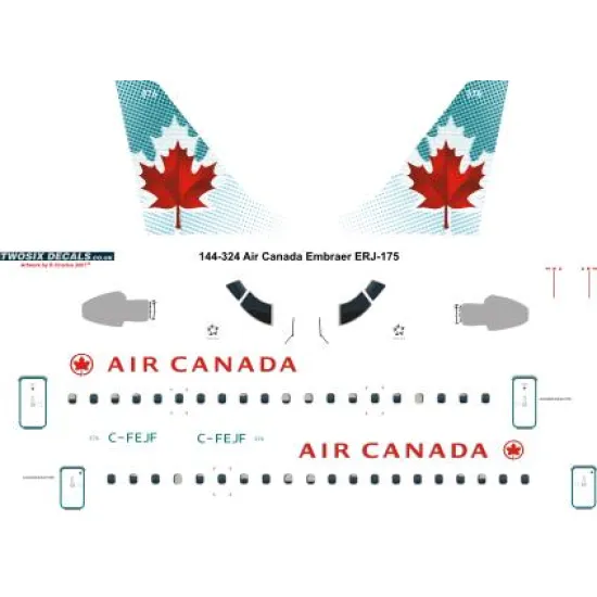 26decals 144-324 1/144 Air Canada Erj-175 Laser Decal