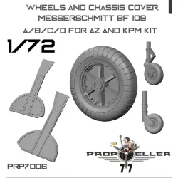 77propeller Prp7006 1/72 Wheels And Chassis Cover Messerschmitt Bf 109 A/B/C/D For Az And Kpm Kit