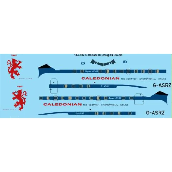 26decals 144-352 1/144 Caledonian Douglas Dc-6b Laser Decal