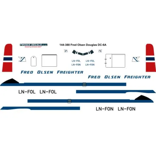 26decals 144-388 1/144 Fred Olsen Dougas Dc-6 Laser Decal