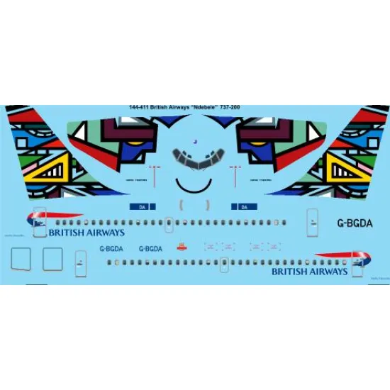 26decals 144-411 1/144 Ba Masanabo Boeing 737-200 Laser Decal
