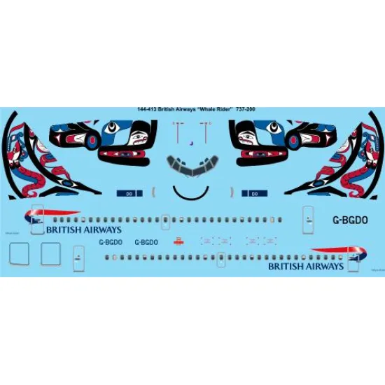 26decals 144-413 1/144 Ba Whale Rider Boeing 737-200 Laser Decal