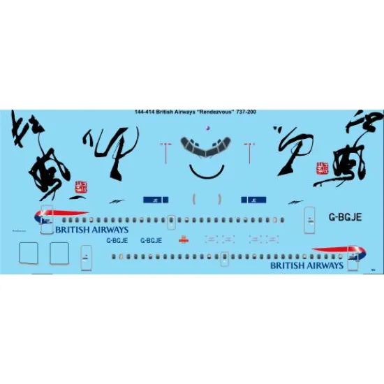26decals 144-414 1/144 Ba Rendezvous Boeing 737-200 Laser Decal