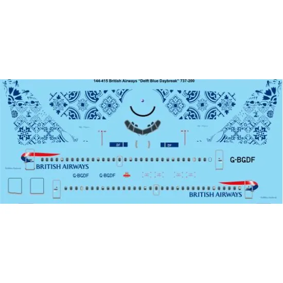 26decals 144-415 1/144 Ba Rendezvous Boeing 737-200 Laser Decal