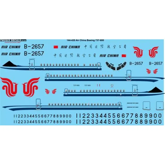26decals 144-420 1/144 Air China Boeing 737-800 Laser Decal