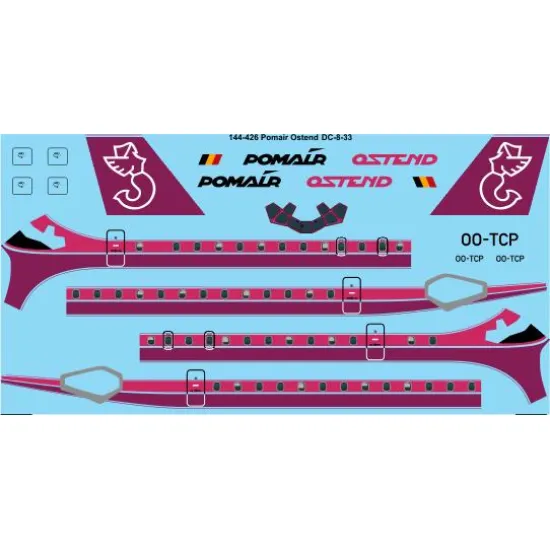 26decals 144-426 1/144 Pomair Ostend Dc-8-30 Laser Decal