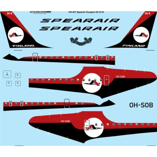 26decals 144-427 1/144 Spearair Dc8-30 Laser Decal