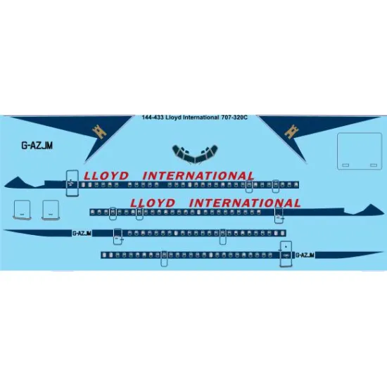 26decals 144-433 1/144 Lloyd International Boeing 707-320c Laser Decal
