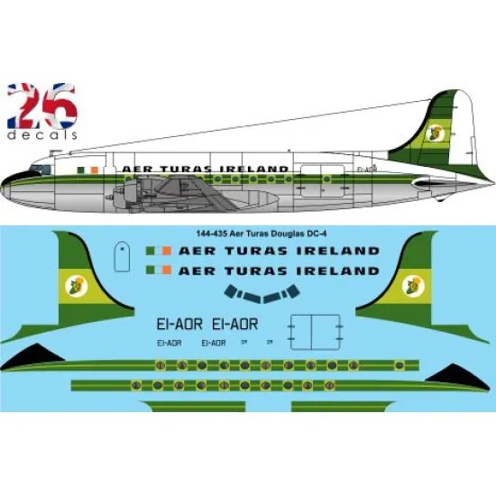 26decals 144-435 1/144 Aer Turas Douglas Dc-4 Laser Decal