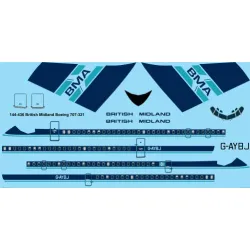 26decals 144-436 1/144 Bma Boeing 707-321 Laser Decal