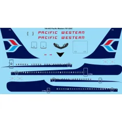 26decals 144-443 1/144 Pacific Western Boeing 707-320c Laser Decal
