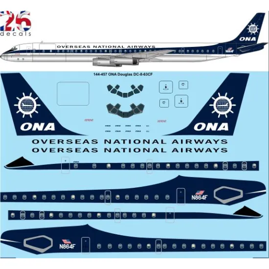 26decals 144-457 1/144 Ona Douglas Dc-8-63 Laser Decal
