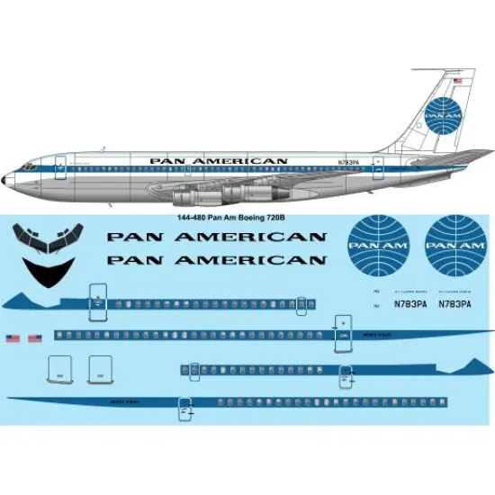 26decals 144-480 1/144 Pan Am Boeing 720 Laser Decal