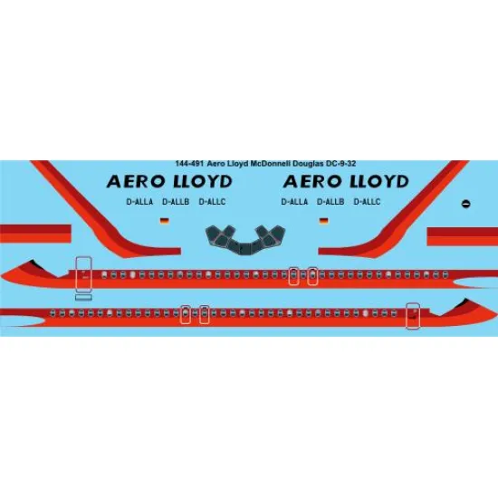 26decals 144-491 1/144 Aero Lloyd Douglas Dc-9-30 Laser Decal