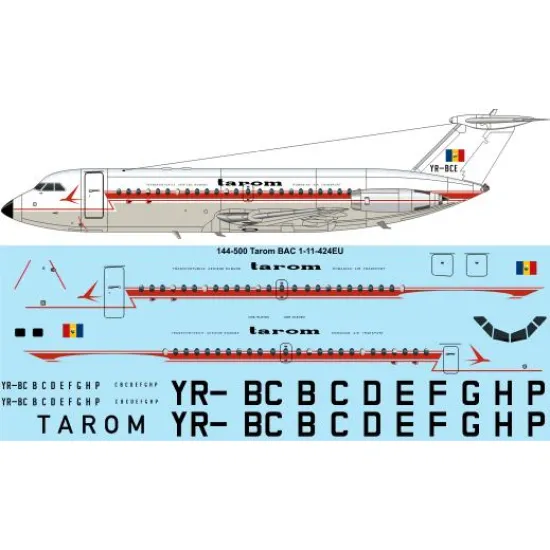 26decals 144-500 1/144 Tarom Bac 1-11-400 Laser Decal