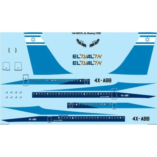 26decals 144-509 1/144 El Al Booieng 720b Laser Decal