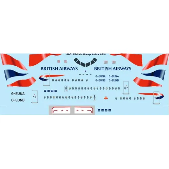 26decals 144-515 1/144 British Airways Airbus A318 Laser Decal
