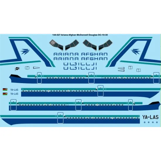 26decals 144-527 1/144 Ariana Mcdonnell Douglas Dc-10-30 Laser Decal