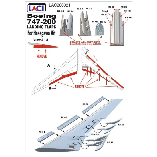 Laci 200021 1/200 Boeing 747-200 Landing Flaps Hasegawa