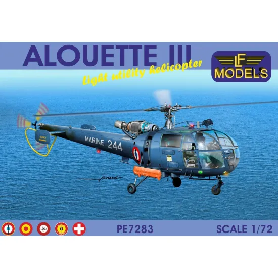 Lf Models Pe7283 1/72 Alouette Iii Light Utility Helicopter France Spain Malta Belgium Switzerland