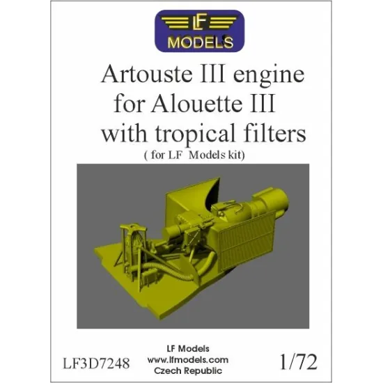Lf Models 3d7248 1/72 Artouste Iii Engine For Alouette Iii With Tropical Filters For Lf Models