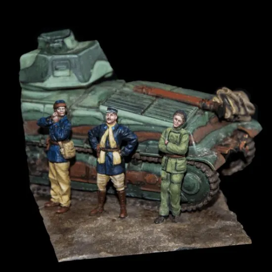 White Stork Miniatures F72008 1/72 French Tankers Resin, Unpainted, Unassembled Kit